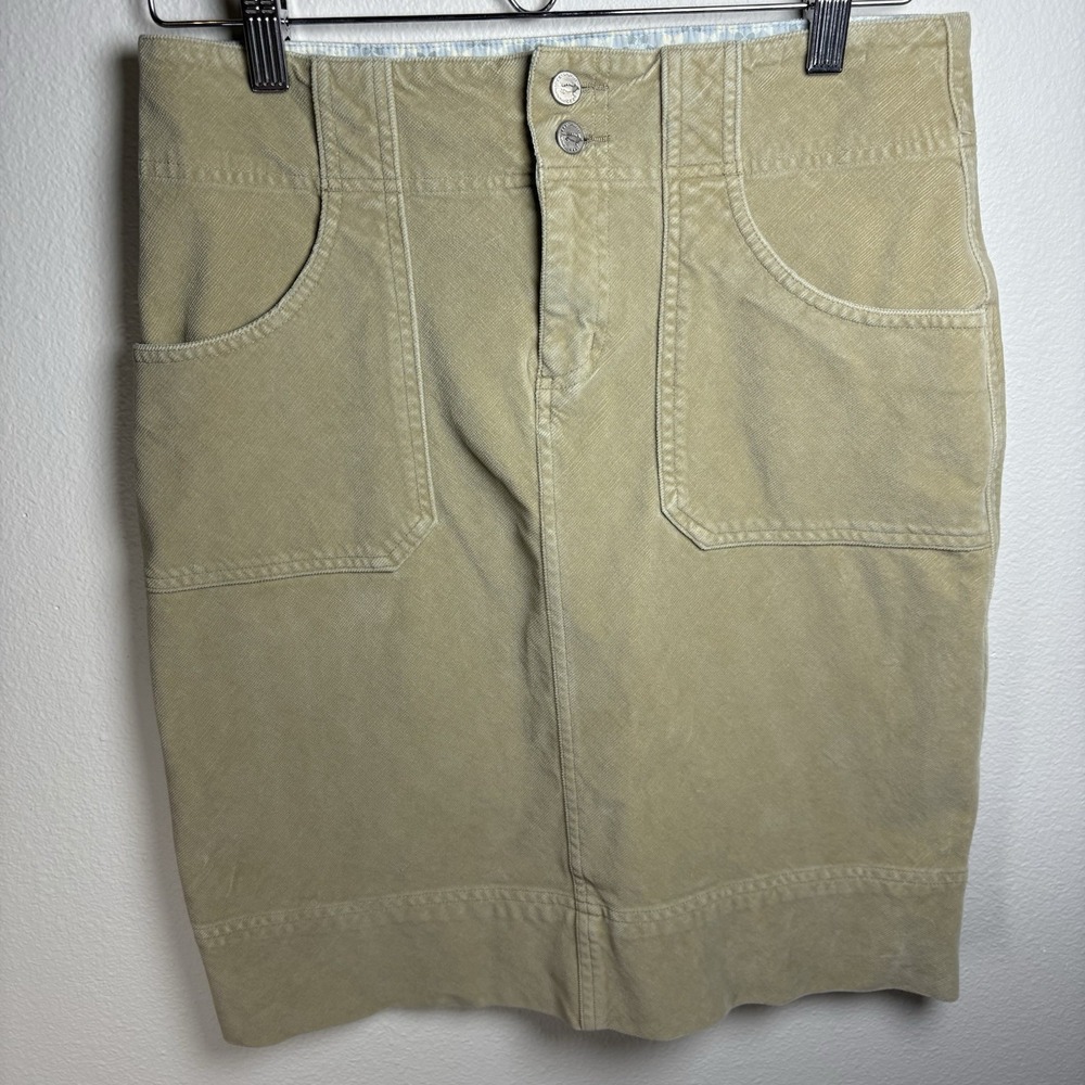 Vintage Horny Toad Womens 2 Tan Skirt Gorpcore Corduroy Cotton Spandex *FLAW*